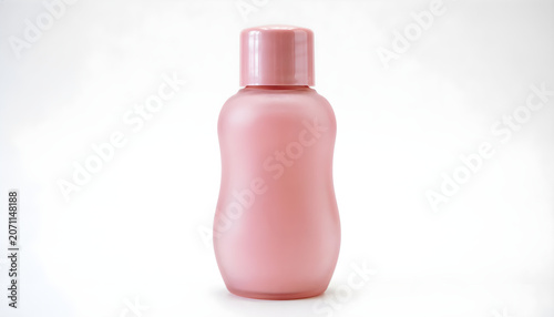 Pink Cosmetic Bottle Mockup Isolated on White Background for Beauty and Skincare Branding