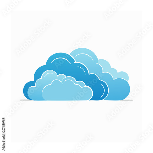 Flat design blue cloud illustration