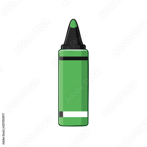 Green crayon vector illustration