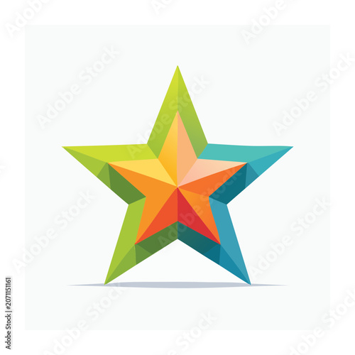 Low poly colorful star illustration
