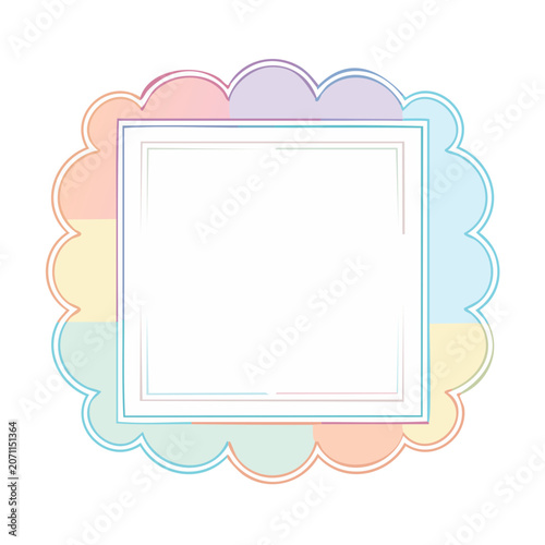 Pastel Cloud-Shaped Decorative Frame Vector