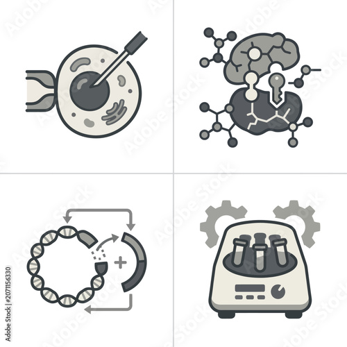 Science Laboratory Equipment and Icons.