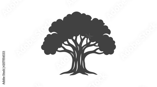 Tree Silhouette Icon Graphic Design Element.