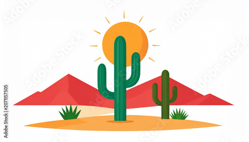 Flat Desert Landscape Vector