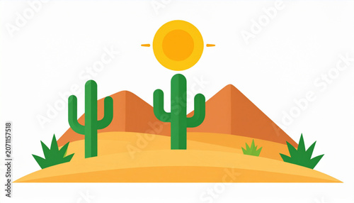 Flat Desert Landscape Vector