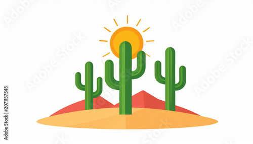 Flat Desert Landscape Vector