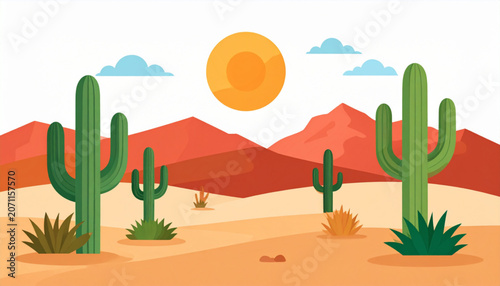 Flat Desert Landscape Vector