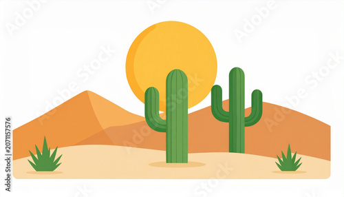 Flat Desert Landscape Vector