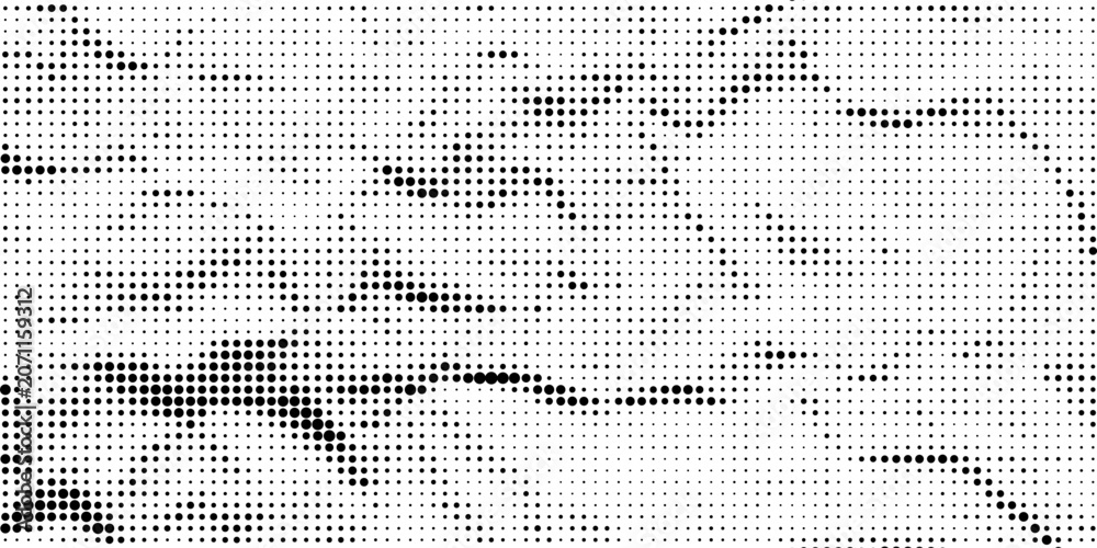 Fototapeta premium Halftone gradient. Dotted gradient, smooth dots spraying and halftones dot background seamless horizontal geometric pattern vector template set modern circle background modern