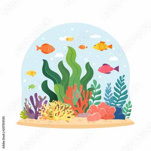 Flat Coral Reef Vector Art