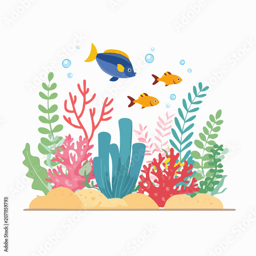 Flat Coral Reef Vector Art