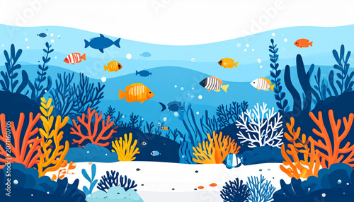 Flat Coral Reef Vector Art