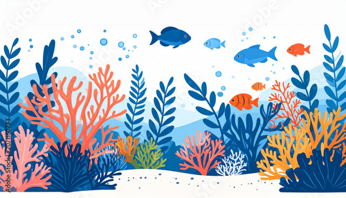 Flat Coral Reef Vector Art