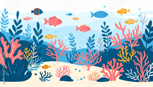 Flat Coral Reef Vector Art