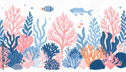 Flat Coral Reef Vector Art