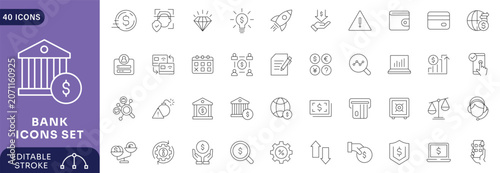 Φωτογραφία Bank icon set