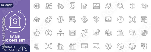Bilde på lerret Bank icon set