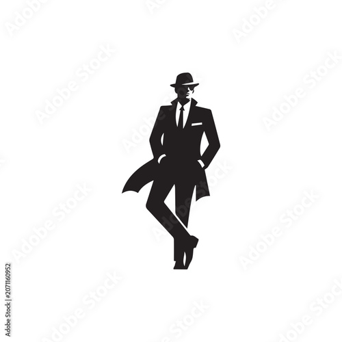 Simple Clean Detective Theme logo Vector Black