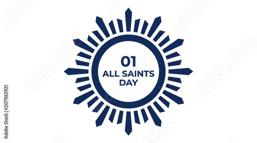 Blue circular sunburst seal for holy celebration.