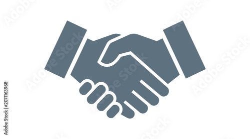 Blue handshake icon representing partnership and tolerance