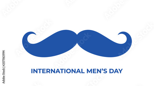 Blue mustache icon for International Men's Day.