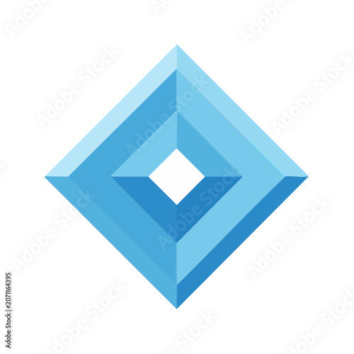 Abstract geometric diamond with nested layers