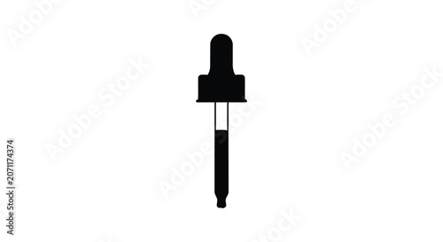 Photos Dropper bottle silhouette on a white background simple graphic design