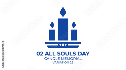 Blue candle memorial graphic for All Souls Day.