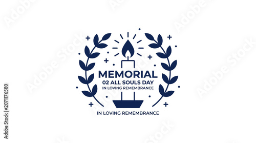 Blue Candle Memorial Wreath Graphic