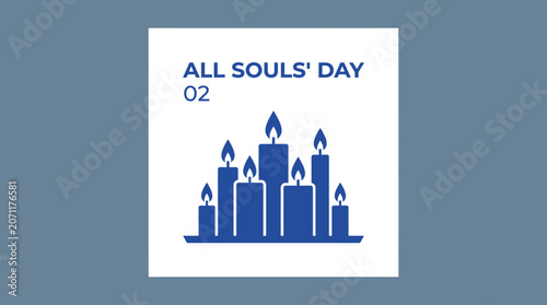 Blue candles graphic for All Souls' Day memorial.