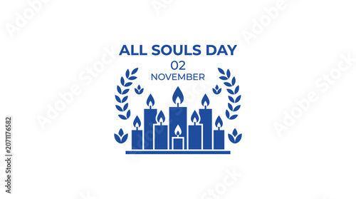 Blue candles icon for All Souls Day commemorations.