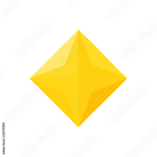 Yellow diamond geometric shape vector