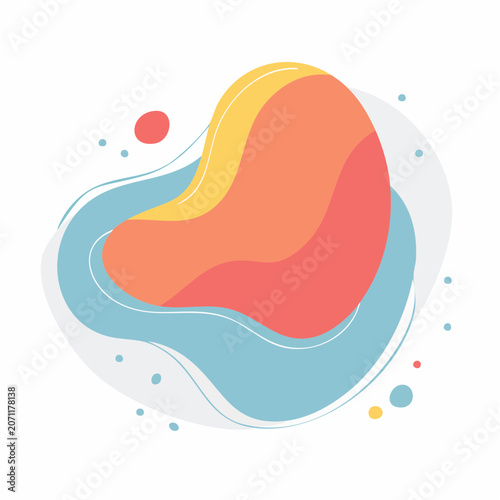 Abstract fluid shape with organic forms and flat design style