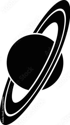 Saturn Planet Silhouette Icon