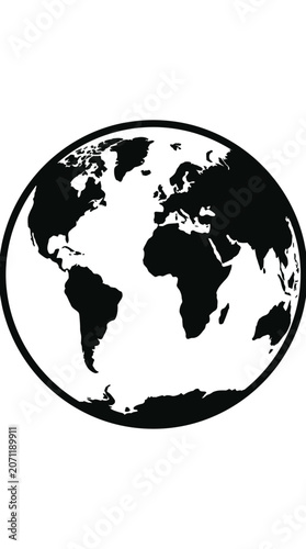 Black and White Globe Icon