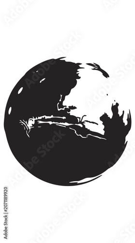 Abstract Earth Globe Silhouette