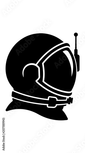 Astronaut Helmet Silhouette - Space Exploration Icon