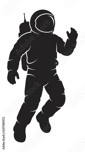 Astronaut Silhouette Floating in Space