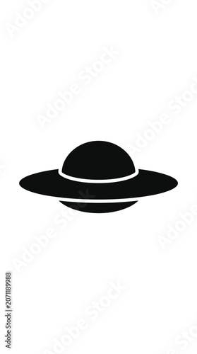 Black UFO Silhouette Icon