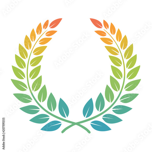 Laurel wreath icon with gradient colors