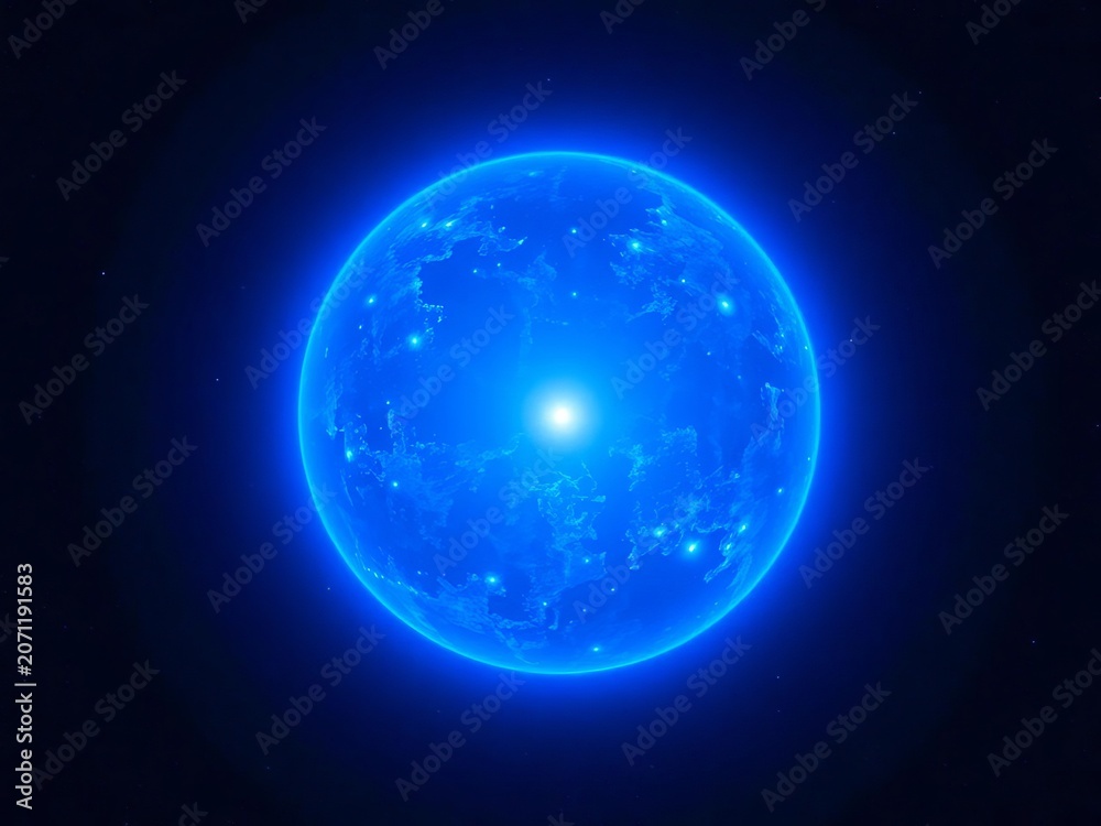 Fototapeta premium Blue giant star, a massive celestial body with intense luminosity, stellar, cosmic