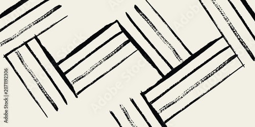 Abstract grunge diagonal line seamless pattern. Gritty brush pattern background