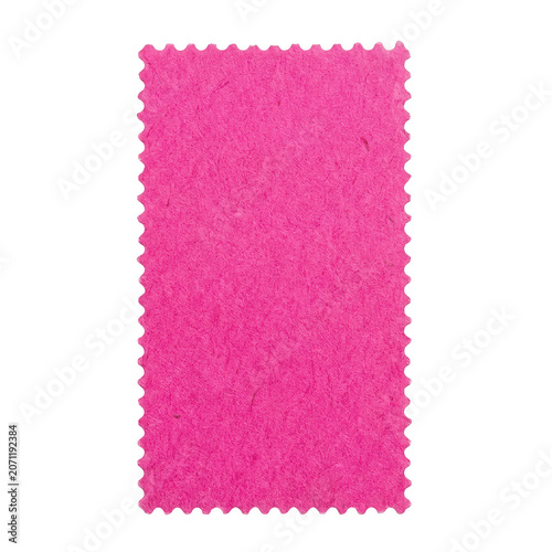 Bright pink fabric swatch with zig zag edges for design and craft isolated on transparent background