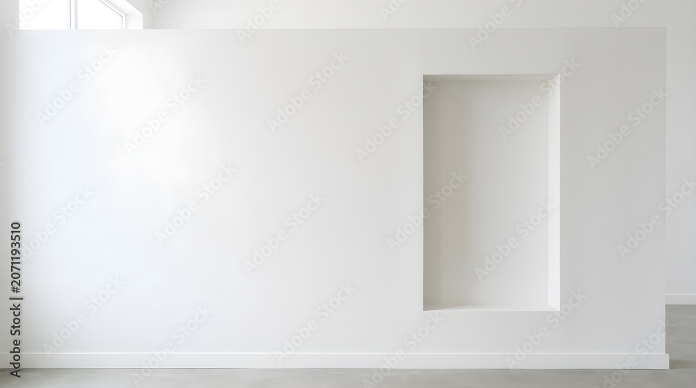 Fototapeta premium Minimalist Interior Wall with Recessed Niche Design