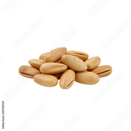 Pile of Peeled Roasted Peanuts Isolated on White Background for Healthy Snack