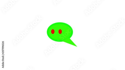 glowing chat bubble with typing dots message icon animation on black background