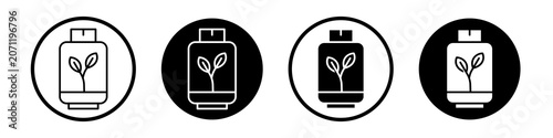 Tableau sur toile Biogas icon collection in black and white filled and outlined style for web