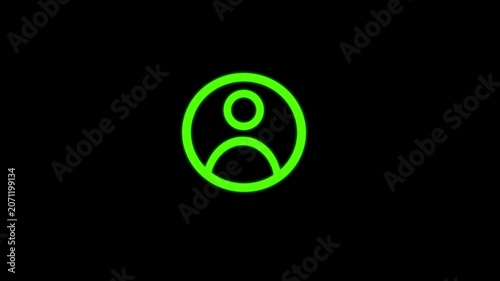 Minimalist icon of a person animation on a black background