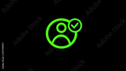 Minimalist icon of a person animation on a black background