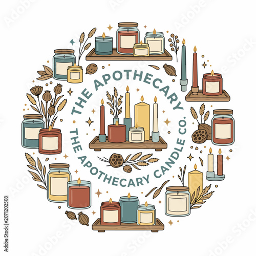 Apothecary Candle Company Logo Design.